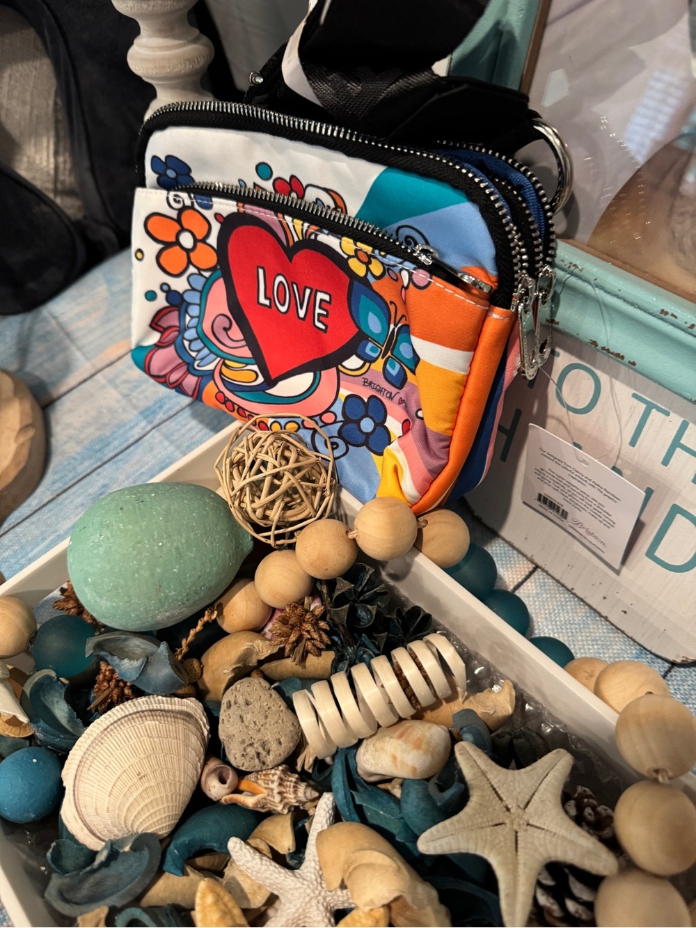 Brighton crossbody bag with a Colorful 'LOVE' Heart Print - Picture 3 of 14